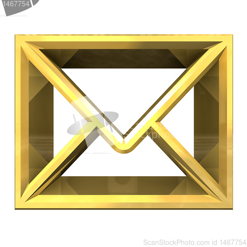 Image of envelope email symbol in gold (3d) 