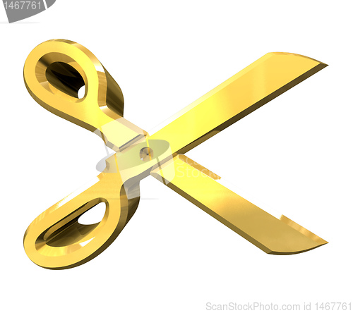 Image of Scissor in gold - 3d 