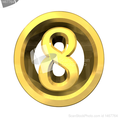 Image of 3d number 8 in gold 