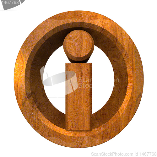 Image of info symbol in wood (3d) 