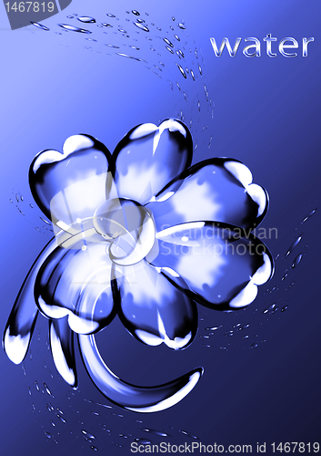 Image of Flower from water drops