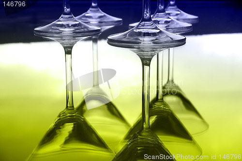 Image of Martini glasses and reflections