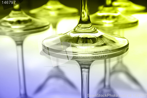 Image of Martini glasses and reflections