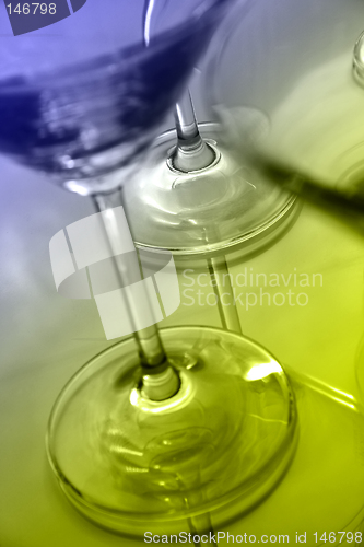 Image of Martini glasses and reflections