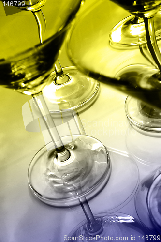 Image of Martini glasses and reflections