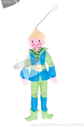 Image of Cute Christmas Ornament Boy Elf Isolated 
