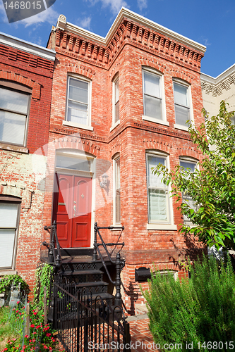 Image of Red Brick Italianate Row House Home Washington DC