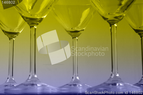 Image of Martini glasses and reflections