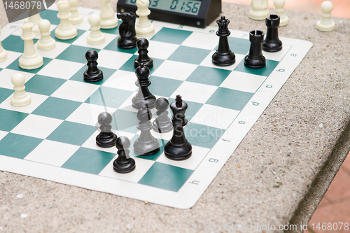 Image of Chess Game Board Timer in the Park