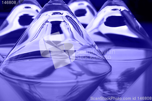 Image of Martini glasses and reflections