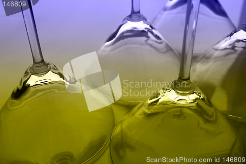 Image of Martini glasses and reflections