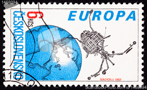 Image of Postage Stamp Czechoslovakian Built Magion 2 Earth Magnetosphere