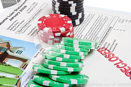 Image of Bet the House Poker Chips Foreclosed Mortgage