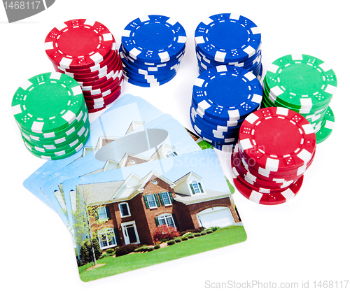 Image of Bet the House Poker Chips on Foreclosed Mortgage