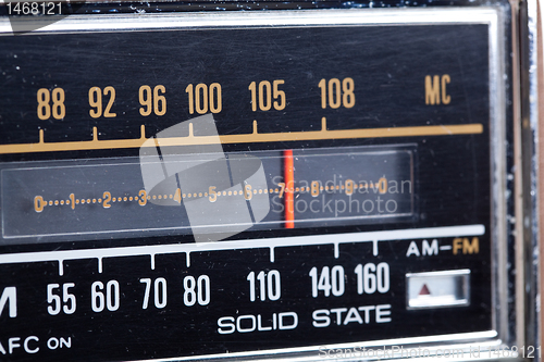 Image of Tuning Display Part of Vintage AM/FM Radio