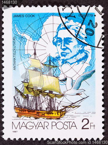 Image of Stamp Explorer James Cook Antarctica Sailing Ship