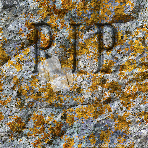 Image of stone texture with RIP