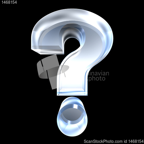 Image of question mark, help symbol in transparent glass (3d) 