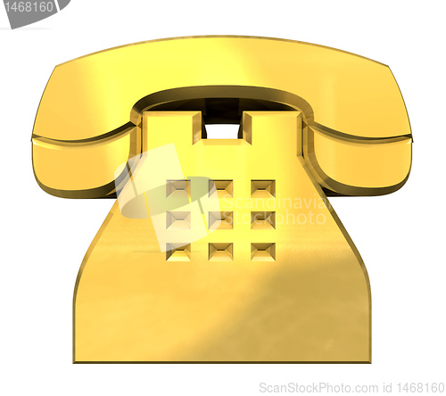 Image of phone symbol in gold - 3D gold 