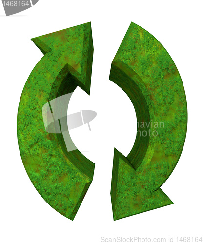 Image of arrows symbol in grass - 3D 