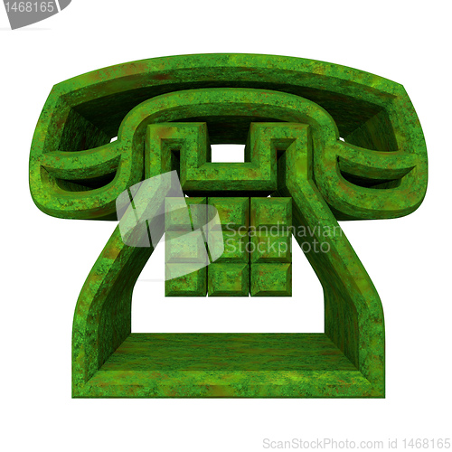 Image of phone symbol in grass - 3D