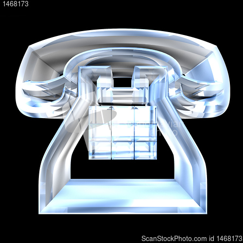 Image of phone symbol in glass - 3D