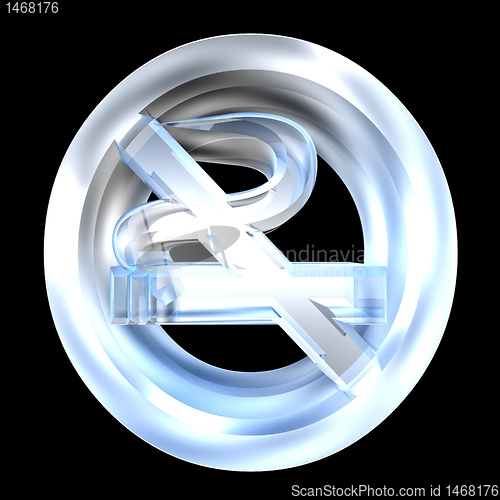 Image of No smoking icon symbol in glass (3D) 