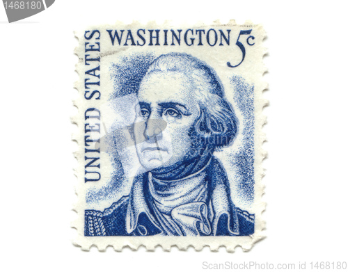 Image of US postage stamp on white background 5c 