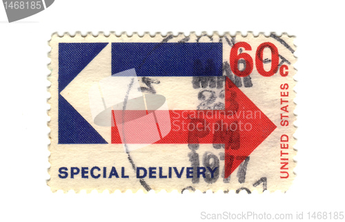 Image of old postage stamp from USA special delivery 