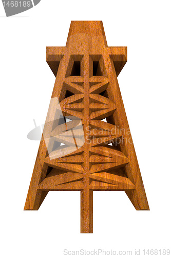 Image of Oil Drill Icon in wood 