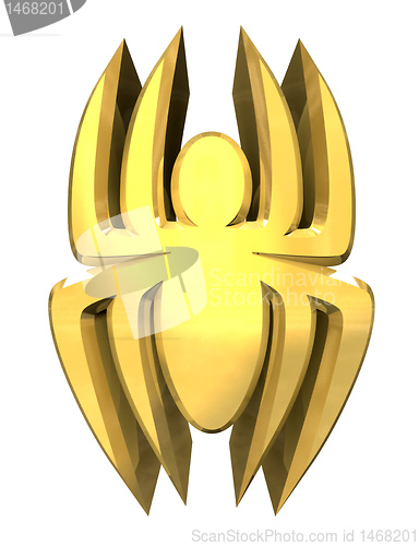 Image of spider in gold - 3d 