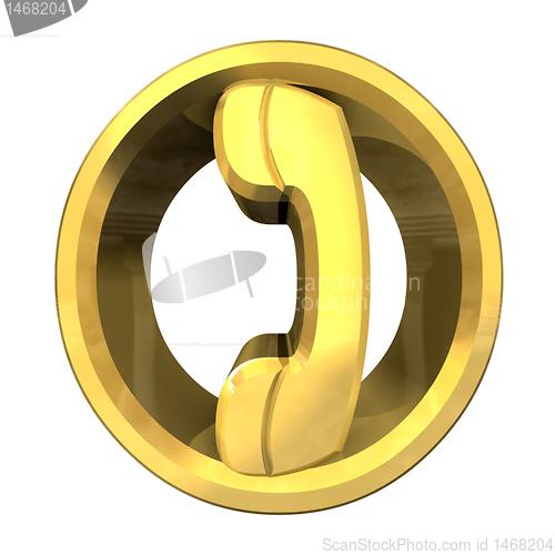 Image of phone symbol in gold - 3D gold