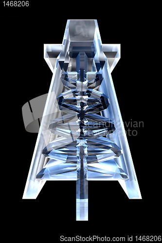 Image of 3d Oil Drill Icon in glass