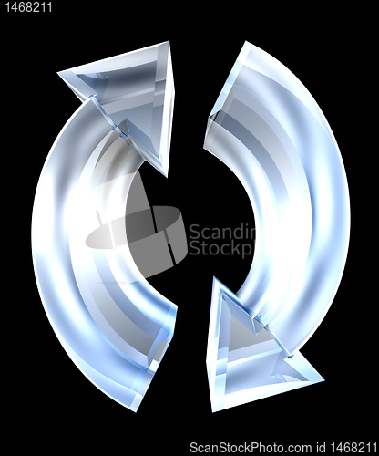 Image of arrows symbol in glass - 3D 