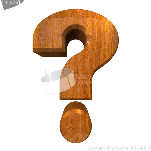 Image of question mark symbol in wood (3d) 