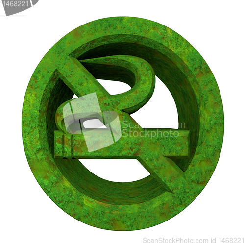 Image of No smoking icon symbol in grass (3D) 