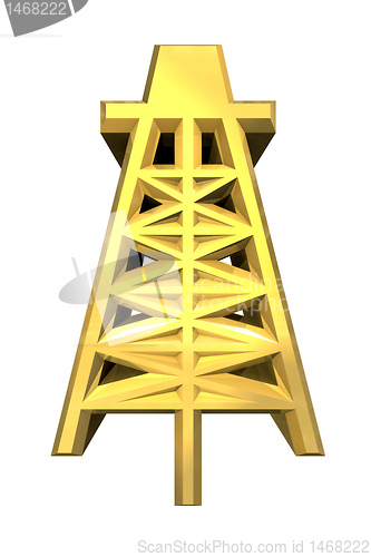 Image of 3d made Oil Drill Icon in gold