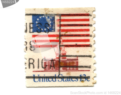 Image of US postage stamp on white background 13c 