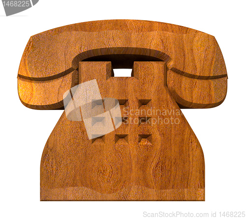 Image of phone symbol in wood - 3D