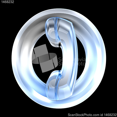 Image of phone symbol in glass - 3D 