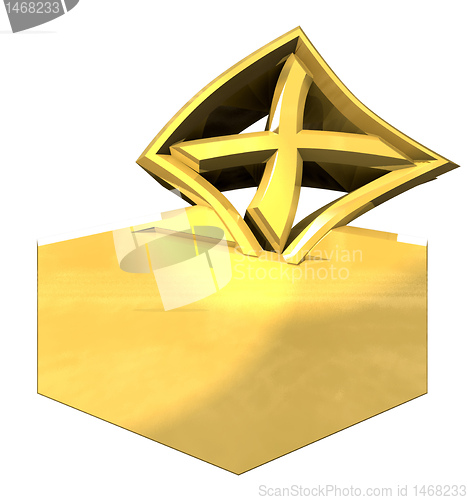 Image of Symbol of placing a voting slip into a ballot box over a white b