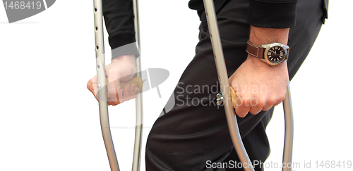 Image of walking with crutches