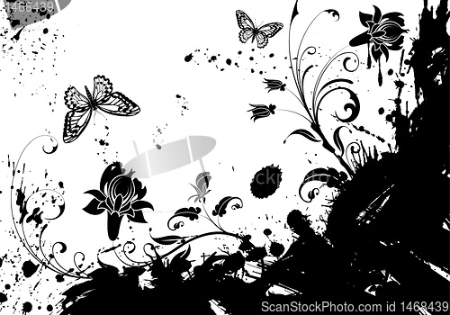Image of Grunge Flower Frame