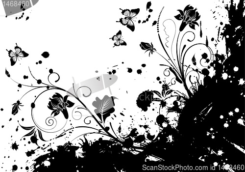 Image of Grunge Flower Frame