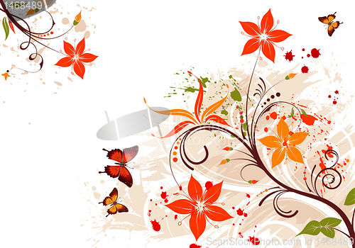 Image of Grunge flower background