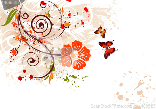 Image of Grunge flower background