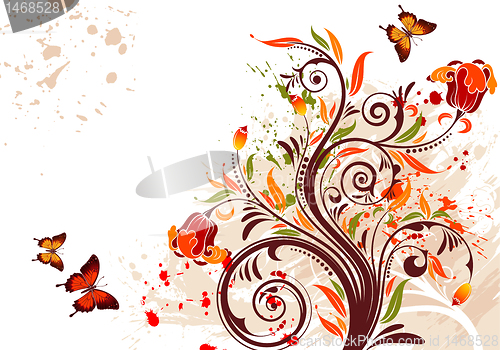 Image of Grunge flower background