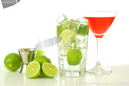 Image of green and red cocktail