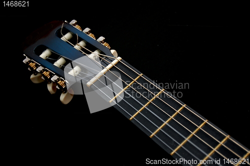 Image of blue music guitar for playing party music 