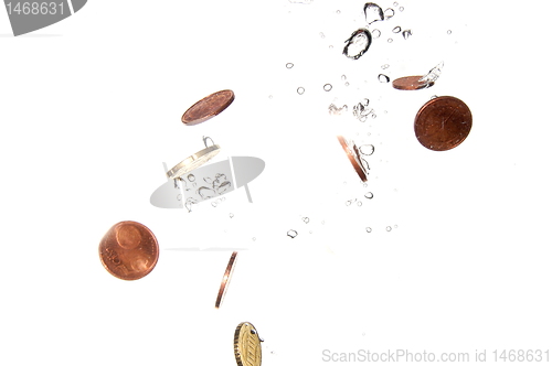 Image of coins in water